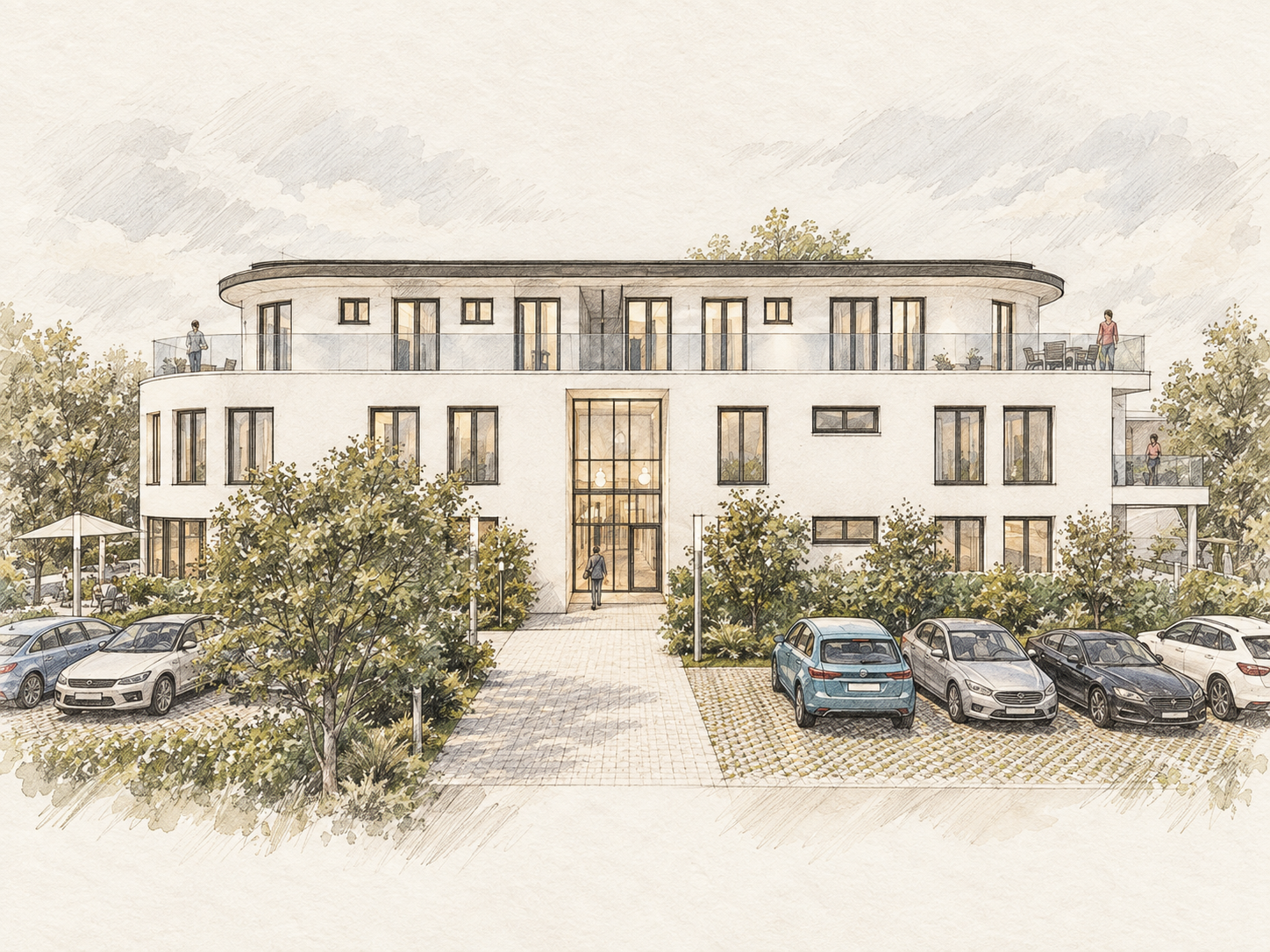 Aktuelles Projekt aus dem Atelier – skizzenhafte Vorderansicht
