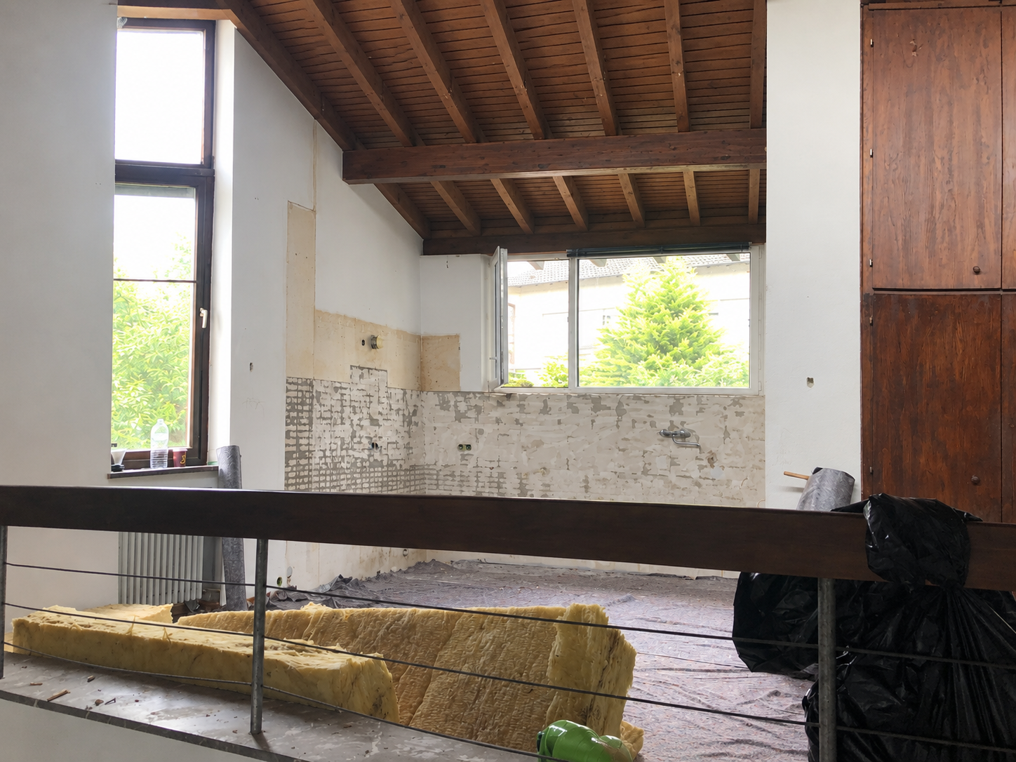 Begradigte Bestandssituation der ehemaligen Küche und Einbauten vor dem Umbau